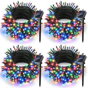 Joomer Solar Christmas Lights Outdoor, 4 Pack Total 156FT 400LED 8 Lighting Modes Solar String Light Waterproof Fairy Tree Lighted for Garden Yard Patio Christmas Decoration (Multicolor)