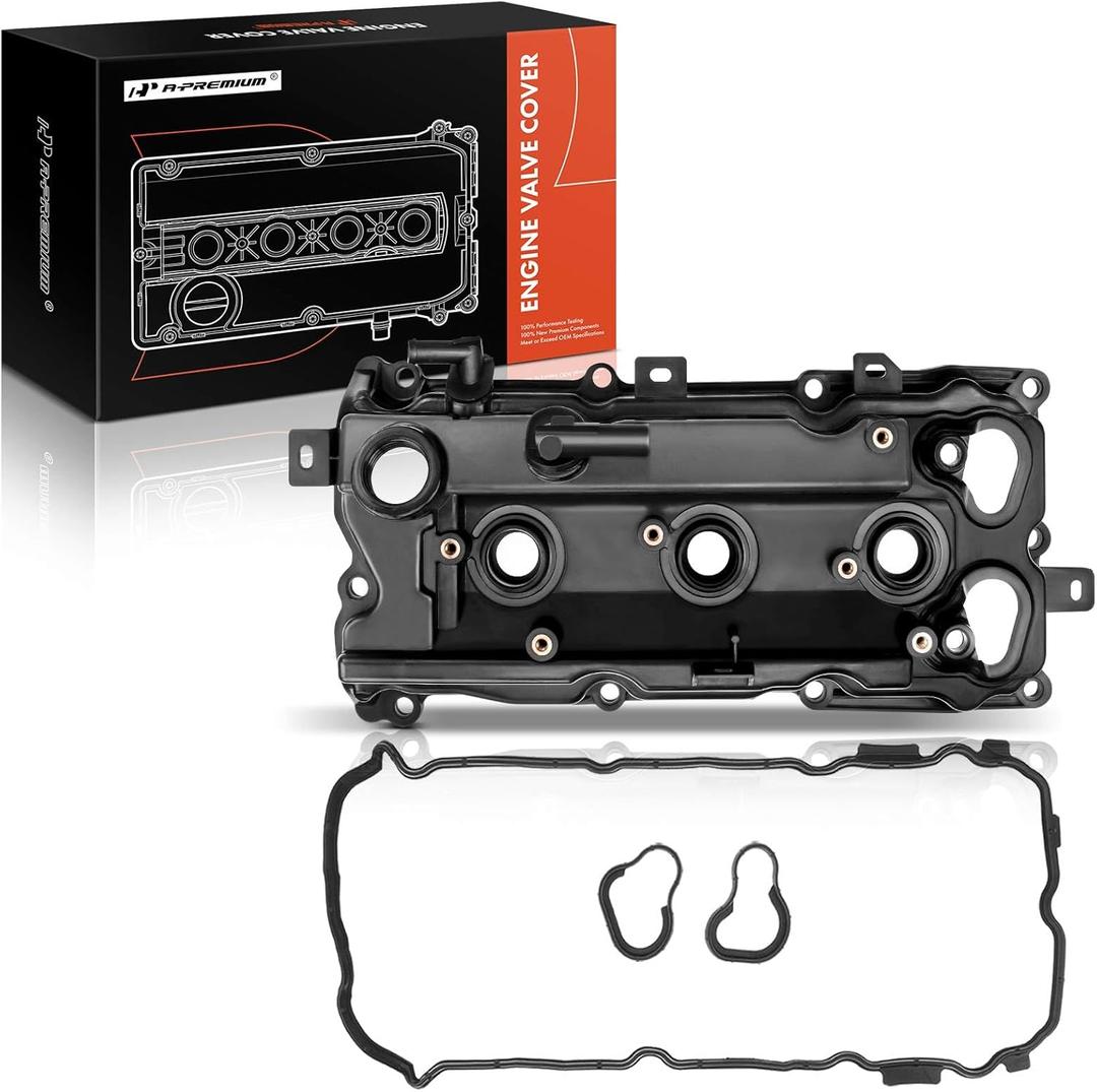 A-Premium Left Engine Valve Cover with Gasket Compatible with Nissan Altima 2015-2017, Maxima 2009-2017, Murano 2015-2017, Pathfinder 2015-2017, Infiniti QX60 2015-2017, V6 3.5L, Replace # 132649N00B