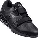 CORE Weightlifting Shoes Force Black - Non-Slip Squat Shoes for Powerlifting, Deadlifting, Weight Training - Strap and Lace-Up Gym Shoes - Olympic Lifting Footwear with 0.75 Inch Heels, 8 US