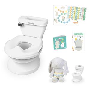 Ingenuity My Size Potty Training Toilet Kit with Sylvi Potty Training Book, Makes Learning Fun with Sticker Chart, Plush Toy, Mini Toy Potty, Full-Sized Toddler Toilet with Removable Potty Seat