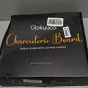 Round Charcuterie Board with Lid and Handle - Portable Cheese Board for Travel,Bamboo Cutting Board for Kitchen,Gifts for House Warming, Bridal Shower (7 Compartment, Black)