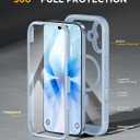 Miracase for iPhone 17 Case 6.3'', Full-Body Military Grade Drop Protection Outdoor Phone case with Built-in Glass Screen &Camera Control,Easy Installation,No Gap,Compatible with MagSafe,Light Blue