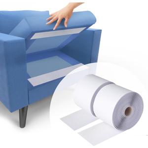 4 Inch x 18 Feet White Hook and Loop Tape with Adhesive, Nylon Heavy Duty Hook and Loop Tape Strips, Non Slip Rug Grippers, Wall Adhesive Strips, Keep Couch Cushions from Sliding - White