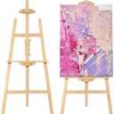 Adjustable Wooden Painting Easel, Art Easel Stand Hold up to 43'', Painting Canvas for Wedding Sign and Poster, Drawing for Adults, Begginners and Students, 59 Inches