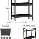 Bathroom Countertop Organizer with Basket & Hooks, 2 Tier Bathroom Organizers and Storage for Perfume, Cologne, Spice, Black Vanity Organizer for Kitchen, Office and Under Sinks (11.6" x 6.7" x 11.8")