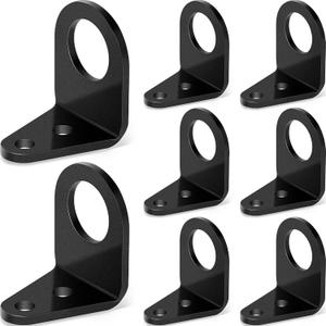 Therwen 8 Pcs 3/16" Mounting Hole Brake Bolt on Type Brake Line Tabs Mounting Tabs 90 Degree Line Adapter Weld(Black)