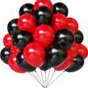Red and Black Latex Balloons, 67 12 Inch Black and Red Party Balloons for Birthday, Graduation, BBQ Casino, Poker Card Party Decoration