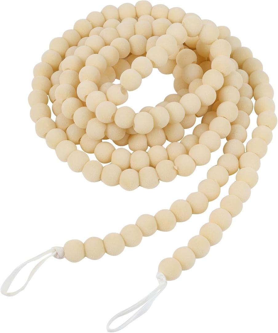 12 Feet Velvet Bead Christmas Garland Christmas Bead Garlands Vintage Garland Xmas Holiday Garland for Tree Mantel Fireplace Decorations (Cream)