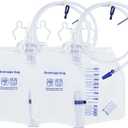 4000mL Urinary Drainage Bags, Catheter Bags for Men and Women, Anti-Reflux Urine Bags with 48" Tube, Leakproof Design, for Home and Hospitals Aids (2 Pack)