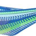 PNAEUT Mayan Hammock, Handwoven XL Thick Soft Rope Hammocks for Outdoor Indoor, Max 600 lbs Capacity, Tree Straps & Carabiners Included (Lake Superior)