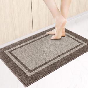 anllugs Kitchen Rugs 24" x 36", Non-Slip Machine Washable Kitchen Runner Rugs Floor Mats, Absorbent Comfort Standing Mats for Kitchen, Sink, Laundry and Hallway, Beige & Grayish Brown