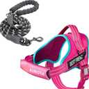 AUROTH Dog Harness and Leash Set, Soft Padded Service Dog Vest with 5.25FT Dog Leash, No Choke, Easy On Pet Vest, Adjustable Reflective No Pull Dog Harness for Large Dogs, Easy Walking and Training, Large