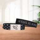 2 x Bible Verse Bracelets With NFCChristian Daily Bible Verse Bracelet for Women Men TeensWearable Scan God Scripture Bracelets Wristbands Religious Halloween Christmas Gifts (Black)