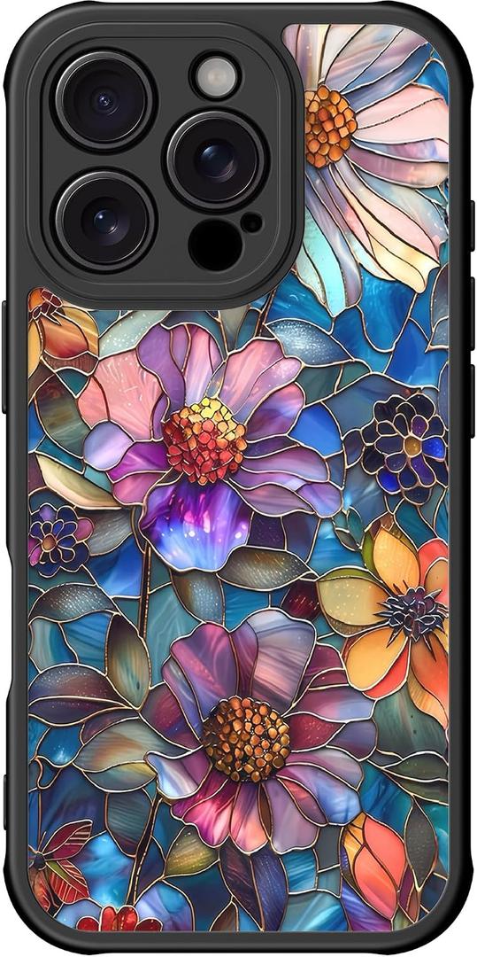 DEENAKIN for iPhone 16 Pro Case Cute,Aesthetic Floral Hard Shell Cover | Compatible with Magsafe,Trendy Unique Cool Retro Western Coquette Protective Slim Phone Cover for Women Girls