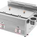 Commercial Deep Fryer, Dual Oil Tank Gas Heating Deep Fryer With 2 Filter Baskets, Stainless Steel Countertop Frying Machine w/Temperature Control, Used For Home Kitchen, Restaurant, Hotel