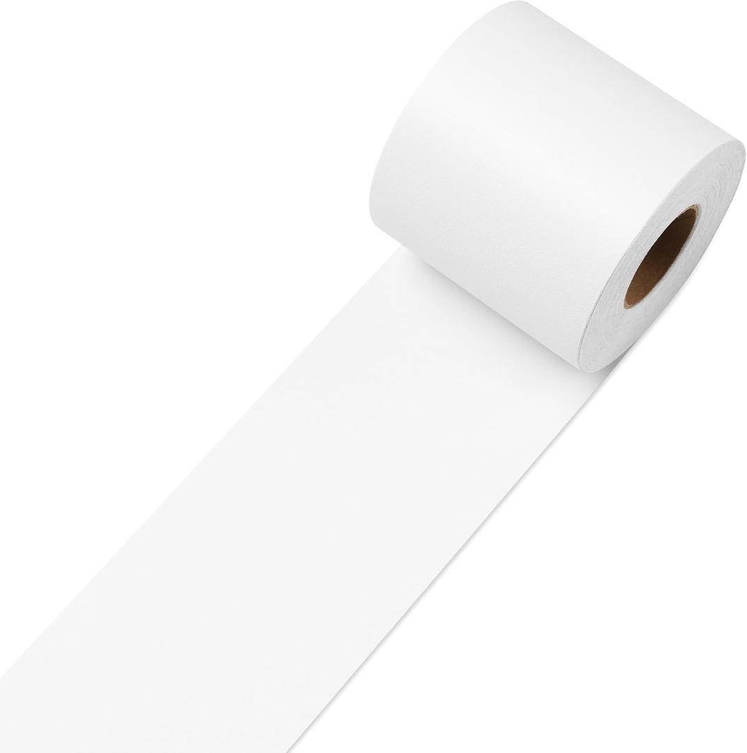 Decotalk Wallpaper Border White Wallpaper Frame Peel and Stick 3"x236" Solid White Wall Border Stickers Mirror Frame Borders Self Adhesive Borders Wall Paper for Bedroom Bathroom Mirror Decor