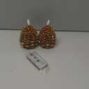 DN DECONATION Flameless Pinecone Candles for Christmas Table Decor, Led Pine Cone Candle with Remote and Timer, Battery Operated Christmas Candle Pinecones Decoration Indoor Holiday (Set of 2)