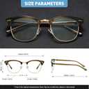 Blue Light Blocking Glasses Vintage Half Frame UV Clear Lens Anti Eyestrain Computer Gaming Glasses for Men Women