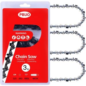 18 Inch Chainsaw Chain Replacement .325" Pitch .063" Gauge 68 Drive Links, Fits Stihl (PRE 2023 .063" Gauge) 025, MS250, MS251, 3005 008 4717-36390050068, Full Chisel, 3 Pack | P-Series