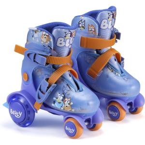 Trainer Skates - Light Up Wheels, ABEC 5 Bearings, Durable PVC Material, Foam Shoe Lining, Perfect for Active Fun and Adventures (Bluey)