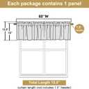2 x Lecloud White Valance for Window Curtains 12 Inch Length, Light Filtering Modern Small Kitchen Curtain, Short Burlap Farmhouse Drapes with Rods Pocket for Cafe Bedroom Camper Cabinet, 60" W x 12" L