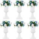 NUPTIO Plastic Urn Planters White - 6 Pcs 19.7 Inch Tall Large Urns Planter Outdoor for Plants - Garden Classic Flower Vase Plant Pots - Porch Front Pedestal Pot Resin Grecian Vases