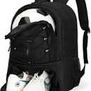 Goloni Soccer Bag, Basketball Bag with Ball Compartment & Shoe Compartment,Large Soccer Backpack for Basketball,GymFootball (black)