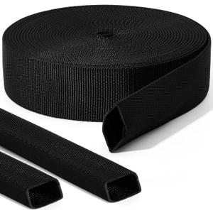 Hanaive 26 ft Nylon Hydraulic Hose Protector Sleeve Tig Torch Cable Cover Black Protective Cover Hose Sheath Hydraulic Wrap Cutting Wire Sheath Sleeve Management Wrap for Cord Tig(1.25 Id)