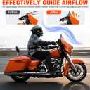 7" Motorcycle Windshield Accessories for Harley Touring 2014-2023 Street Glide, 2014-2022 Electra Glide, 2014-2024 Ultra Limited and 2014+ Trike Tri Glide Models (Light Gray)