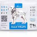 Paw Inspired Select Fit Male Dog Diapers, Disposable Male Wraps with Wetness Indicator| Belly Bands for Small, Medium, Large Dogs (Small, 20 Count)