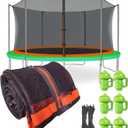 Jump Tastic Trampoline Net Replacement with 6 PoleCaps, 12-15 ft Round Safety Trampoline Net, UV-Resistant, Weather-Resistant, Breathable, Durable (Not Include Poles) (Fits for 15Ft Frame)