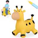 INPANY Bouncy Horse, Giraffe Hopper Toys, Toddlers Bouncing Animal, Inflatable Jumping Hopping Horse, Ride on Rubber Bouncer, Outdoor Indoor Birthday Gifts for 2 3 4 Year Old Girls Boys
