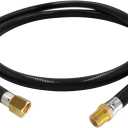 MCAMPAS 5 Feet High Pressure Hose - 1/4" Male NPT to 1/4" Female NPT Extension Hose, 5/16" ID Flexible Rubber Hose for Gas Grills, Turkey Fryers, Fire Pit, Mr Heater.RV & ETravel Trailers