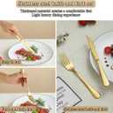 Evanda Gold Steak Knives Set 24 Piece, Gold Titanium Plating Stainless Steel 12 Dinner Forks and 12 Dinner Knives Set, Steak Knives Steak Forks, Dishwasher Safe
