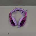 QearFun Kids Headphones Wired with Mic, 85/94dB Safe Volume Limit, Foldable Over Ear, Tangle-Free Cord & Sharing Port, Wired On-Ear Headset for School, Chromebook, Tablet, Travel - Boys & Girls (Light purple)