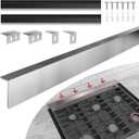 30" Slide-in Range Rear Filler Kit W10113901A with 2pcs Silicone Stove Gap Covers, Cooktop Trim Kit Between Stove and Backsplash for Whirlpool & Most Brand, 316 Stainless Steel (Silver) (Silver)
