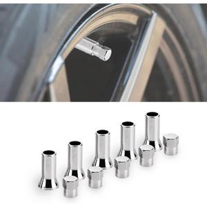 HAOBO TR414 - Universal TPMS Chrome Valve Stem Sleeve Covers and Cap Dress Up Kit- Set of 5, FITS All TPMS Rubber Valve Stems for All Make and Model Cars and Trucks with TPMS Sensors