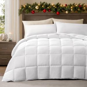 ACCURATEX Lightweight Duvet Insert King Size - 100% Cotton Shell, 250GSM Filling, Summer Down Alternative Comforter,Ultra-Soft & Breathable, Thin Duvet Insert with 8 Tabs, Machine Washable 104x90 (White)