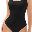 JulyGirl Shapewear Bodysuits for Women,Tummy Control Bodysuit,Seamless Shapewear Body Shaper (Medium, Black)