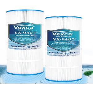 Vexca® Swimming Pool Filter Cartridge Compatible with Pentair CC75, Pleatco PAP75, Filbur FC-0685,Unicel C-9407, Ultral-C2, R173214, 59054100, 75 Sq.Ft, 2 Pack