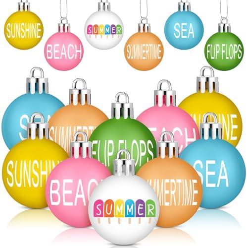 Barydat 24 Pcs Summer Sunflower Balls Ornaments Hanging Summer Ornaments Tree Decorations for Holiday Tropical Party Decorative Supplies (Active)