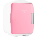 Cooluli Mini Fridge for Bedroom - Car, Office Desk & Dorm Room - Portable 4L/6 Can Electric Plug In Cooler & Warmer for Food, Drinks, Skincare Beauty & Makeup - 12v AC/DC & Exclusive USB Option, Pink