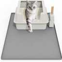 Cat Mat for Litter Box, 34" X 22" Large Silicone Cat Litter Trapping Mat, Easy Clean for Scatter Control, Soft on Kitty Paws, Waterproof, Urine-Proof, Non-Slip Kitty Litter Mat for Floor, Gray (1 Count (Pack of 1))