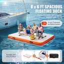 VEVOR Inflatable Floating Dock, Inflatable Dock Platform, Non-Slip Air Dock Platform with Portable Carrying Bag & Detachable Ladder, Floating Platform Island Raft for Pool Beach Ocean