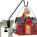 Kingsyard Middium Heavy Duty Deck Hook - 10 inch Metal Deck Railing Hooks for Hanging Bird Feeders, Planters, Suet Baskets, Lanterns, Wind Chimes (10" Clamp Mounted)