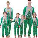 Benaive Matching Family Christmas Pajamas Set Boys Girls Holiday Pjs for Women Men Sleepwear