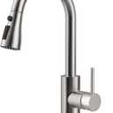 HANGE Kitchen Faucet with Pull Down Sprayer, Brushed Nickel Kitchen Sink Faucet 1-3 Hole Single Handle High Arc Stainless Steel Commercial Modern Kitchen Faucets for RV, Laundry, Bar, Utility, Farmhouse