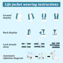 150N Automatic Inflatable Life Jacket Adjustable Nylon Swim Vest with CO2 Inflation, Reflective Strips & Safety Buckle