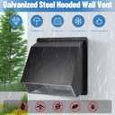 8 Inch Hooded Wall Vent with Screen and Damper, Exhaust Vent Cover Outdoor Dryer Vent Cover Outside External Extractor Wall Vent Hood for Kitchen Range Hood and Dryer, Bathroom, Basement(Black)