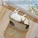 DownyPaws Cat House for Indoor Cats, Cat Bed Cave for Multiple & Large Cats Up to 22 Lbs, Scratch Resistant Peekaboo Cat Caves, Foldable Cat Tunnel Enclosed Bed, PeekaPurr, Cream